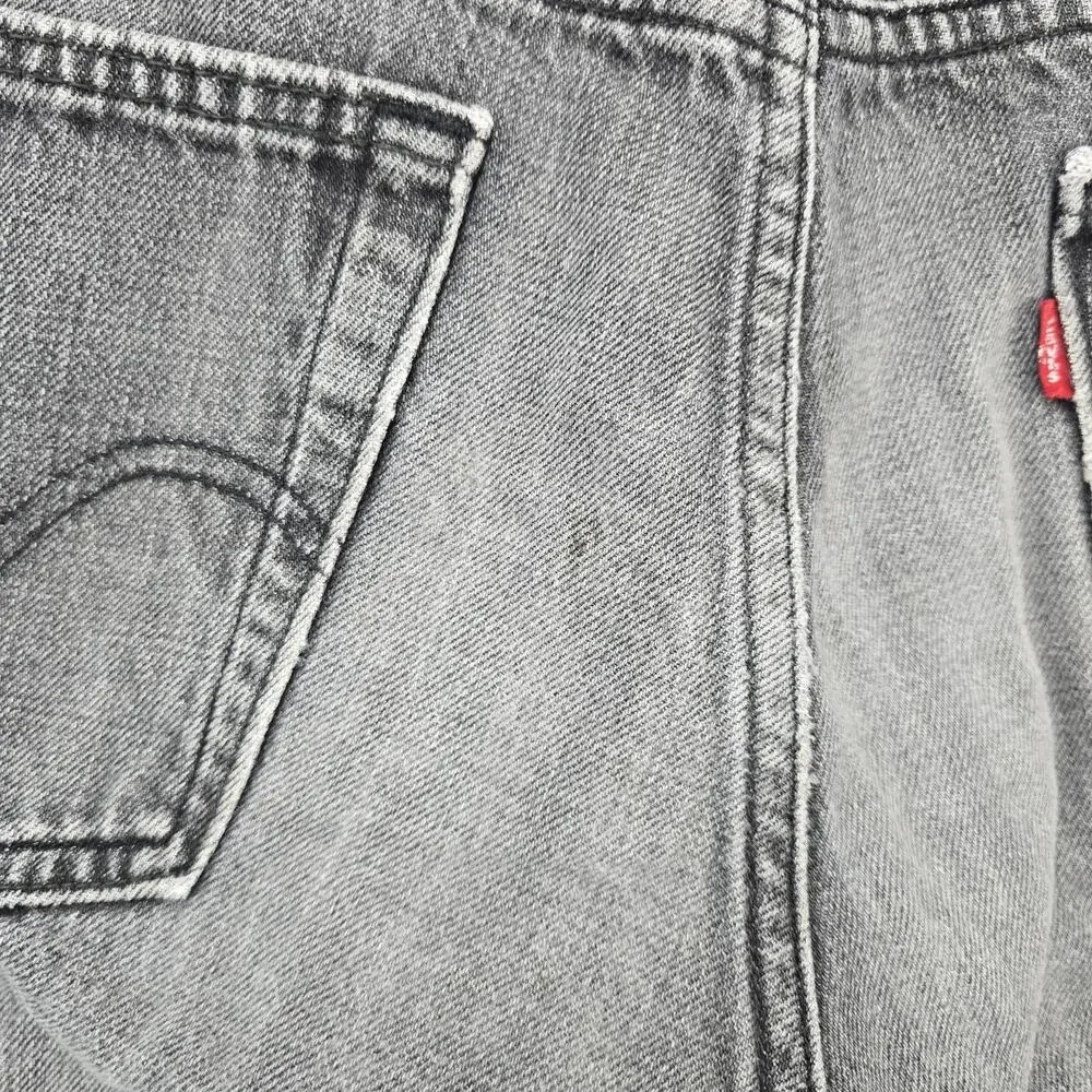 VTG Levis 527 Low Bootcut Jeans Mens 34x32 Faded Black Gray Denim Whiskers Y2K